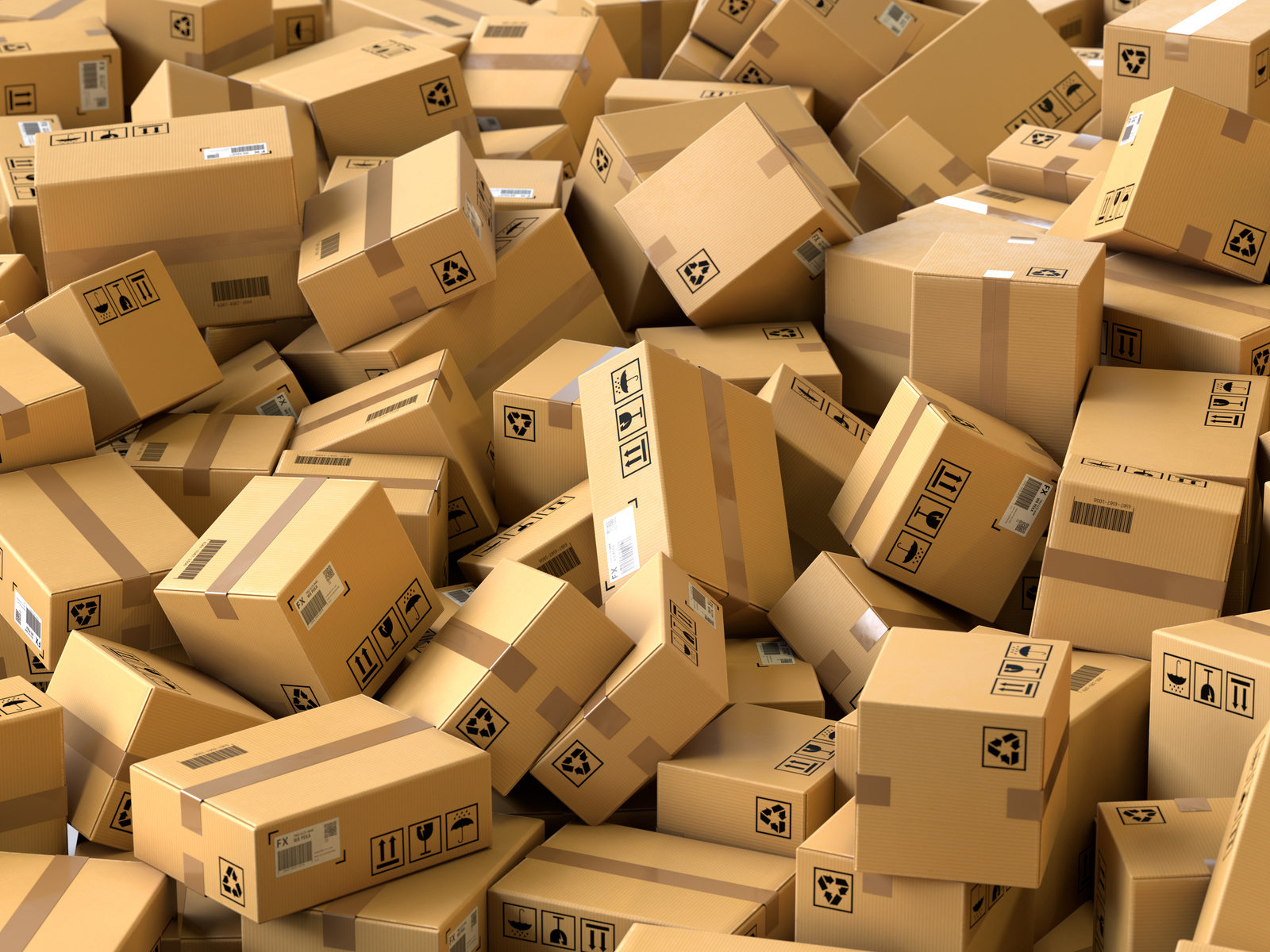 Shipping and logistics concept,cargo box